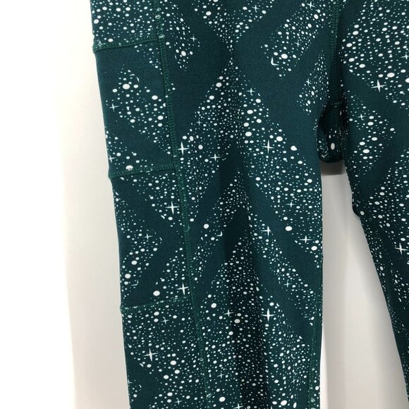 Pop Fit Stella Athletic Leggings Green with White dots and stars Size Medium - Picture 7 of 12